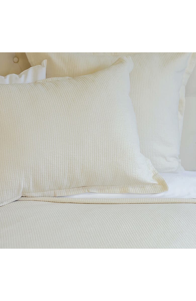 ELISABETH YORK 20" x 26" Delfina Ivory Cotton Standard Sham - Machine Washable, Alternate, color, Off-White