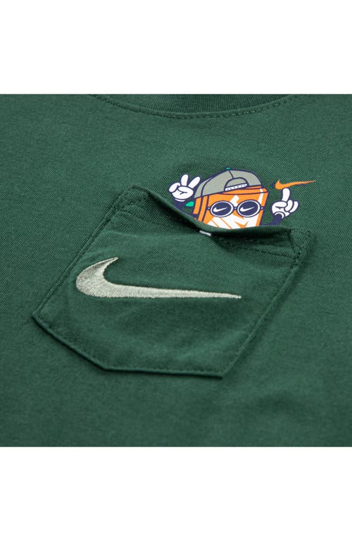 Nike Kids' Boxy Embroidered Pocket Graphic T-shirt In Green
