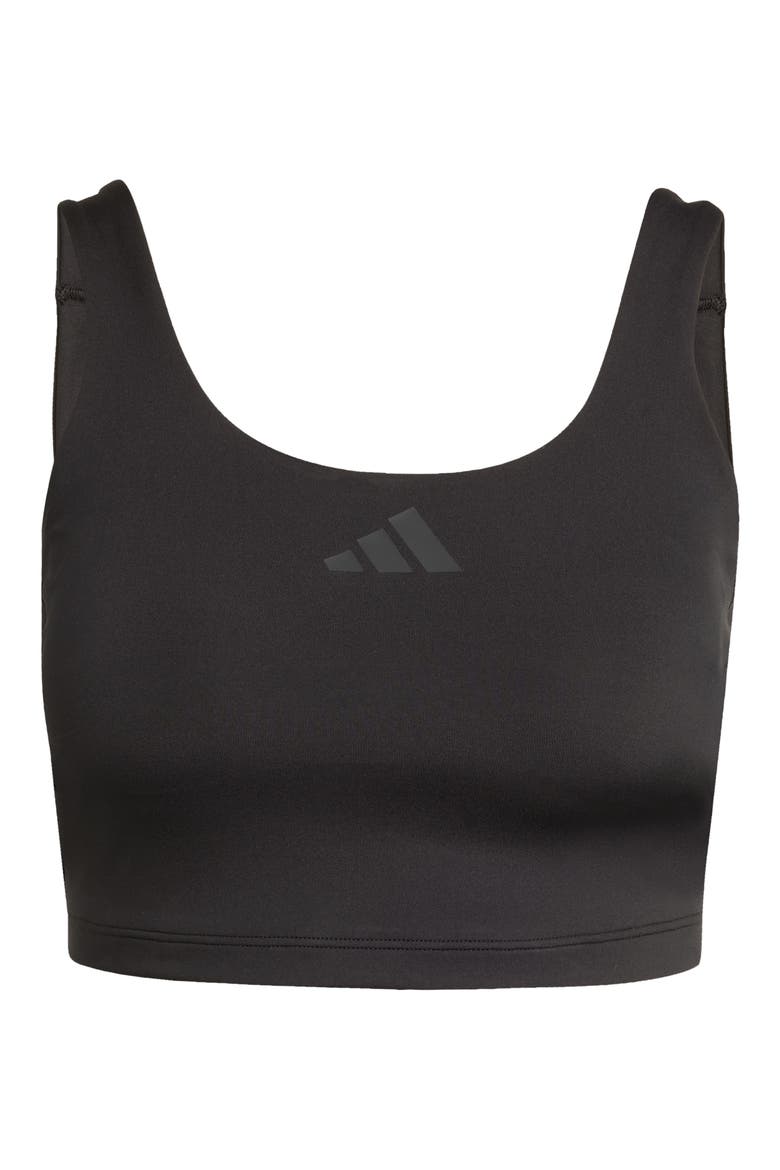 Optime Climacool Longline Sports Bra, Alternate, color, BLACK