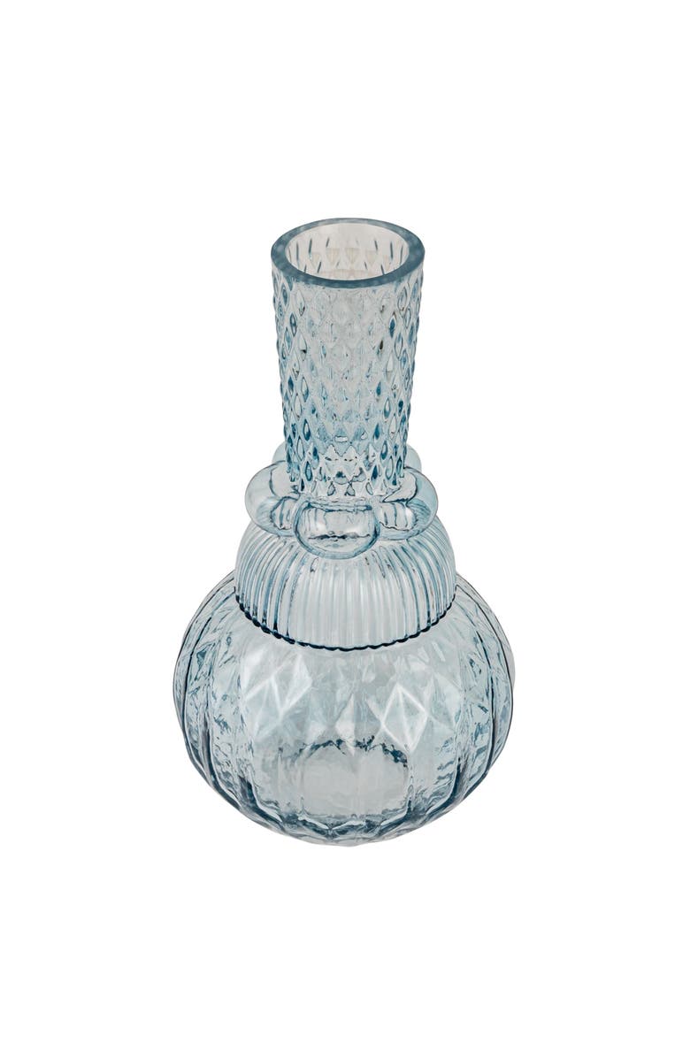 Storied Home Round Pressed Tapered Glass Vase, Blue, Main, color, Blue
