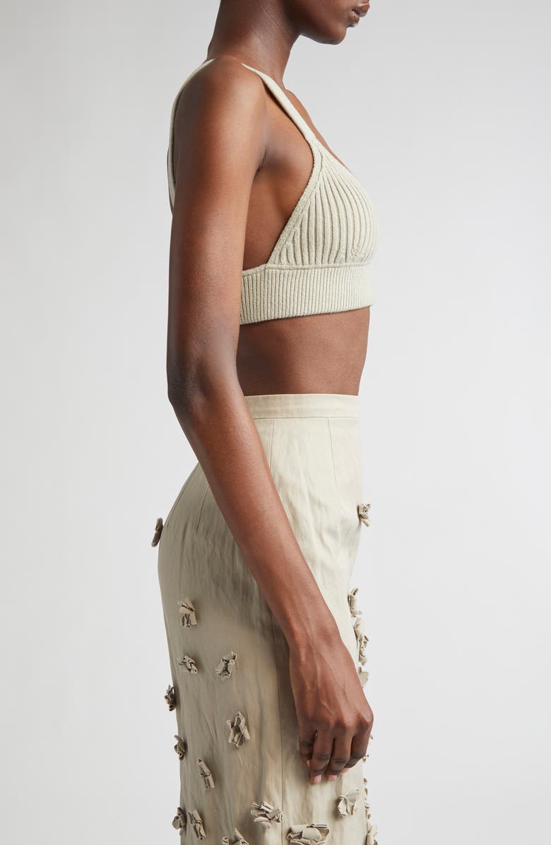 Michael Kors Collection Cashmere Rib Bra, Alternate, color, Almond