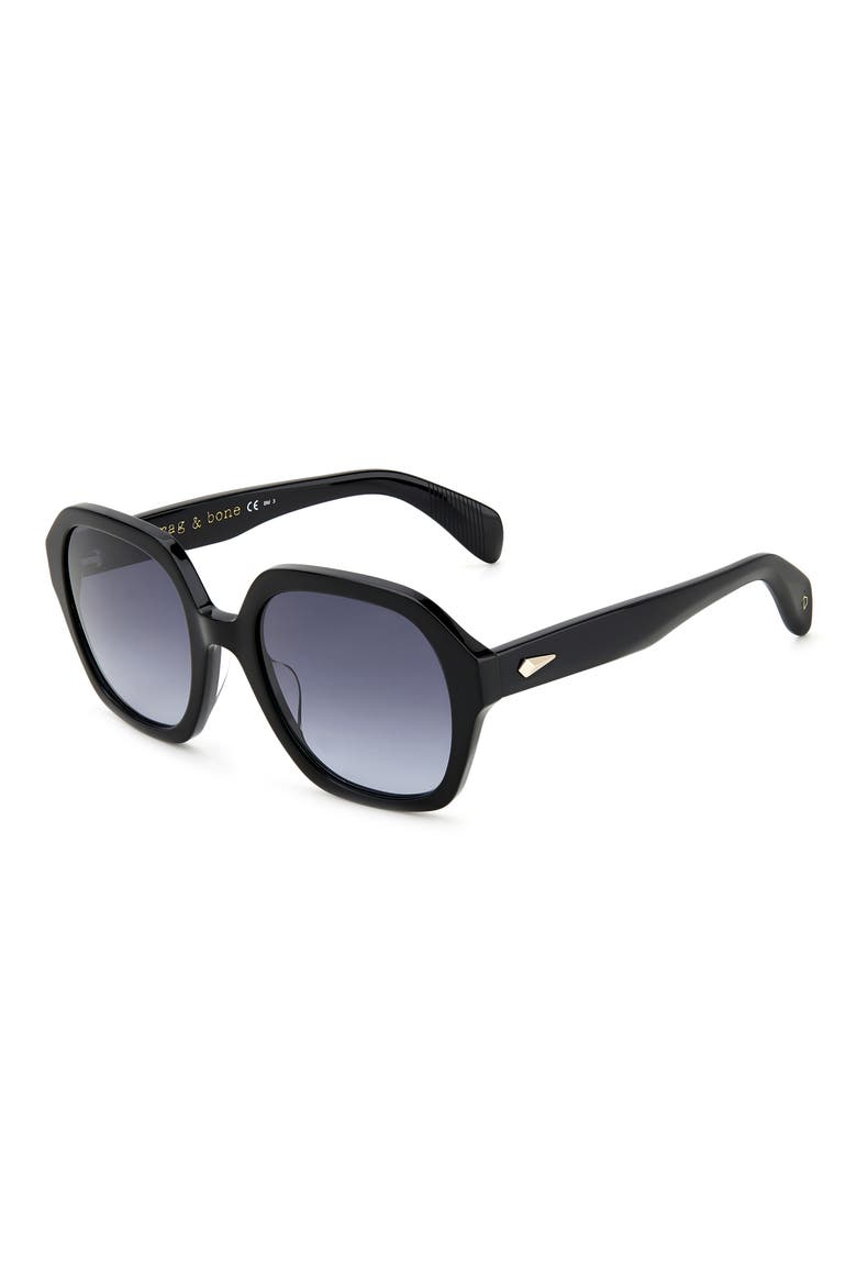 53mm Gradient Square Sunglasses, Alternate, color, BLACK