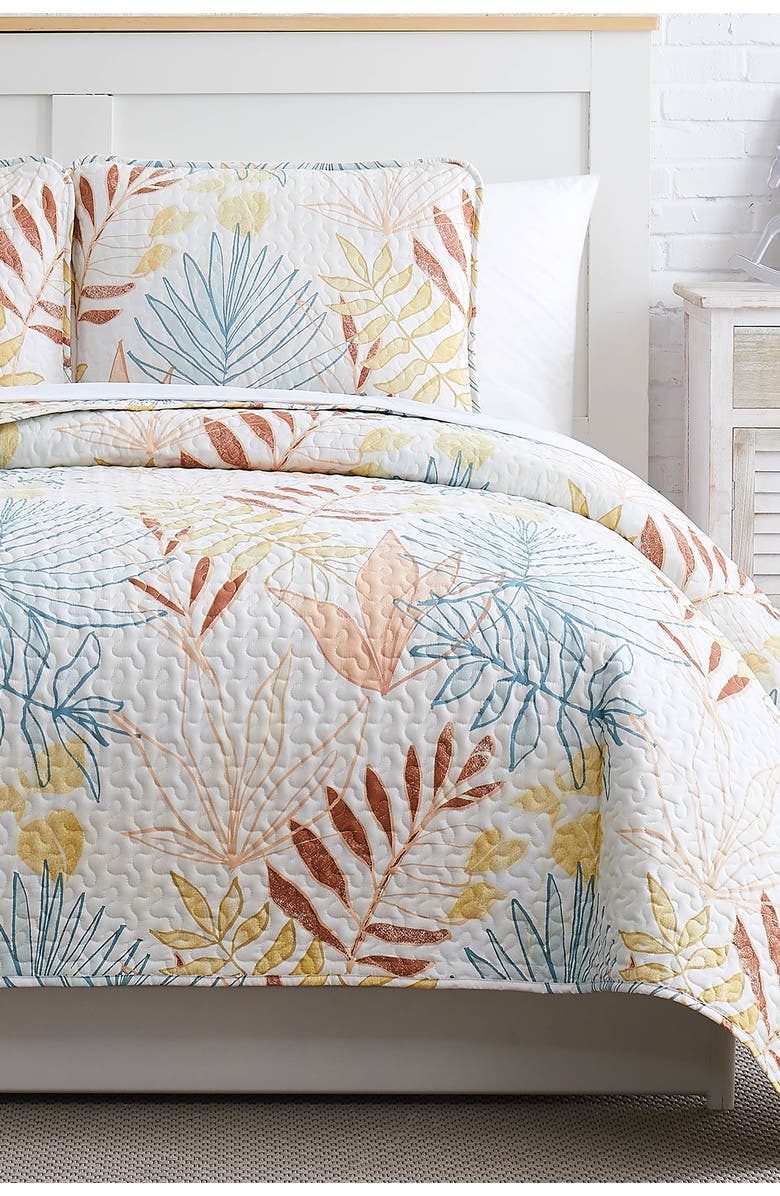 SOUTHSHORE FINE LINENS Tropic Leaf Quilt Set, Alternate, color, Tropic Leaf