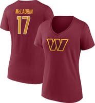 FANATICS Women's Fanatics Branded Terry McLaurin Burgundy Washington Commanders Player Icon Name & Number V-Neck T-Shirt