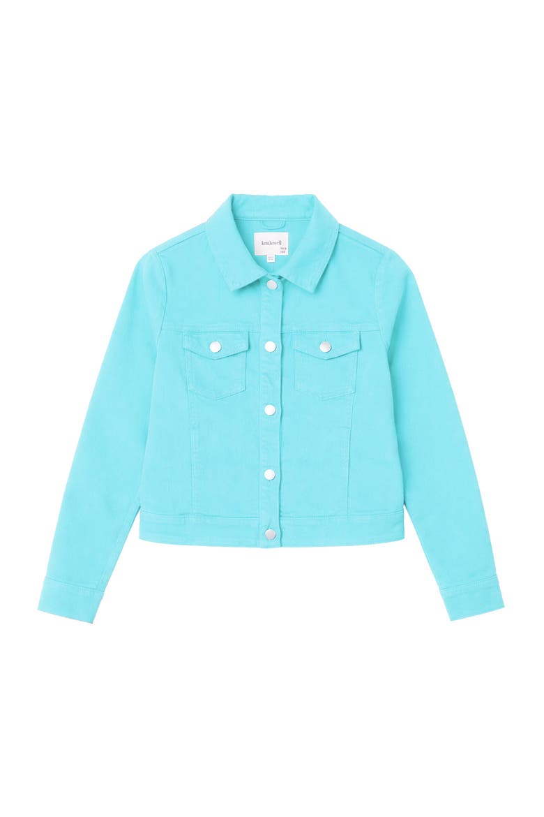 Darla Coloured Twill Jacket, Alternate, color, Light Aqua