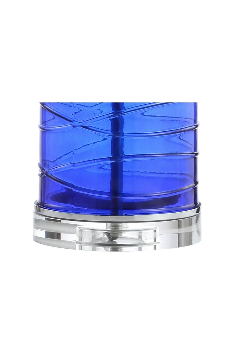 Cole 27.5" Modern Fused Glass Cylinder LED Table Lamp, Alternate, color, Cobalt