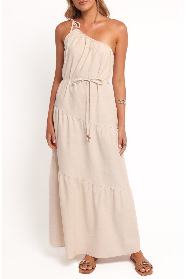 Hilde Asymmetric Maxi Dress, Main, color, OATMEAL