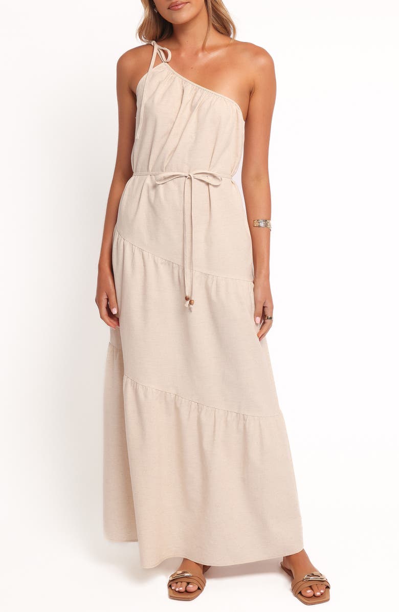 Petal & Pup Hilde Asymmetric Maxi Dress, Main, color, Oatmeal