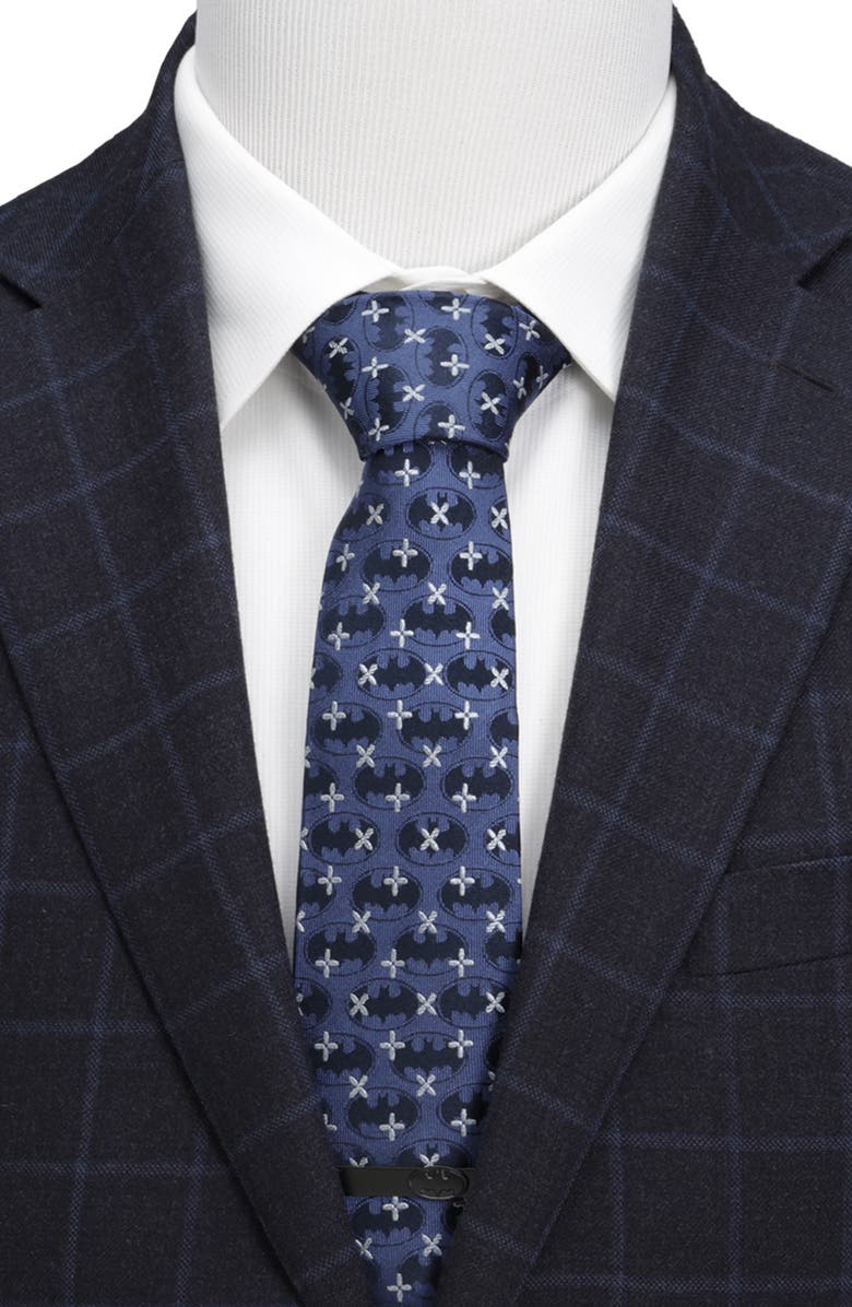 Cufflinks, Inc. DC Comics Batman Blue Jacquard Cross Silk Tie, Alternate, color, Navy