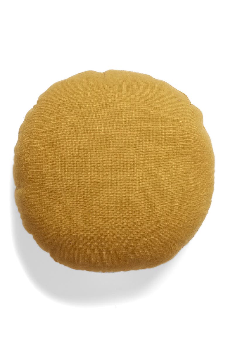 Textured Round Accent Pillow, Alternate, color, OLIVE BRONZE