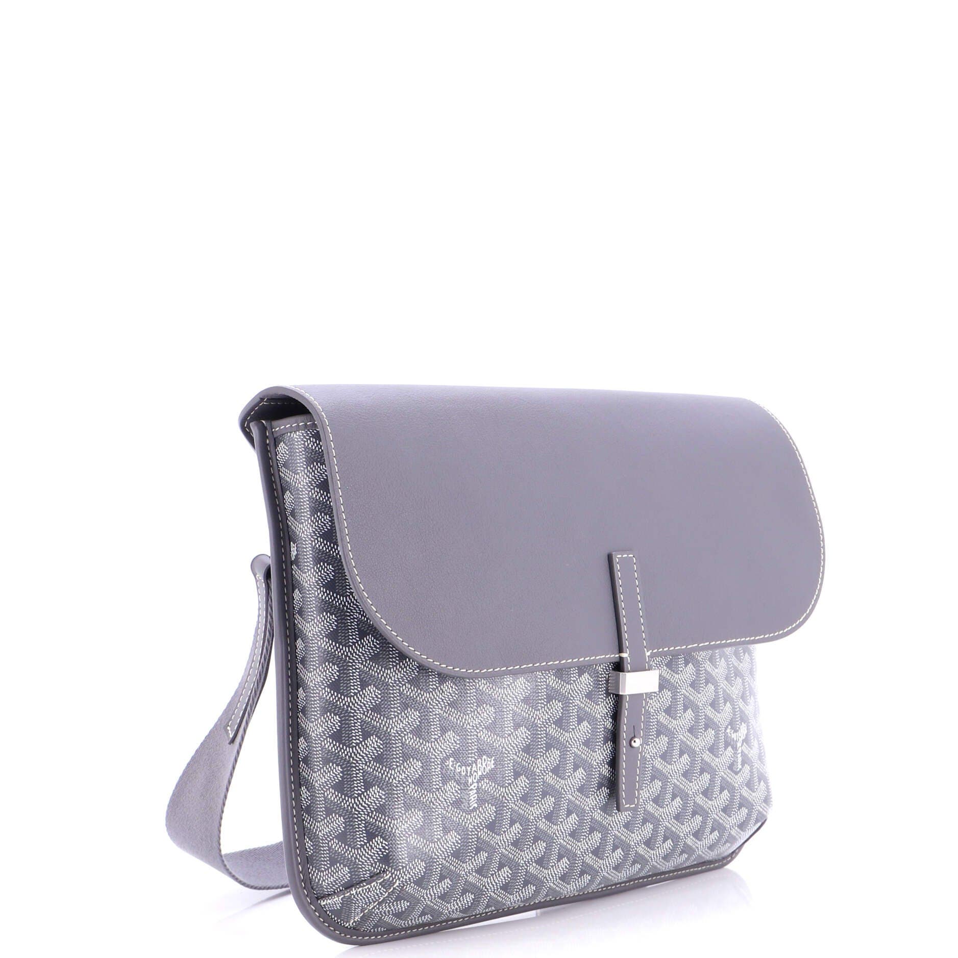 Pre-Owned Goyard Coursier Messenger Bag Coated Canvas and Leather, Alternate, color, Gray