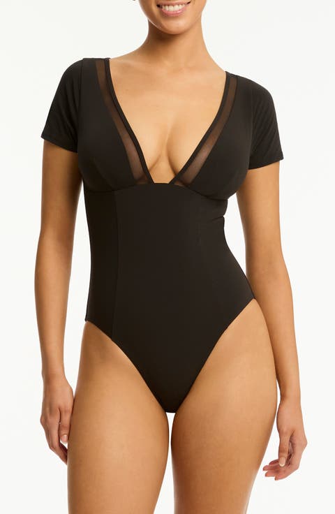 Eclipse Short Sleeve One-Piece Swimsuit