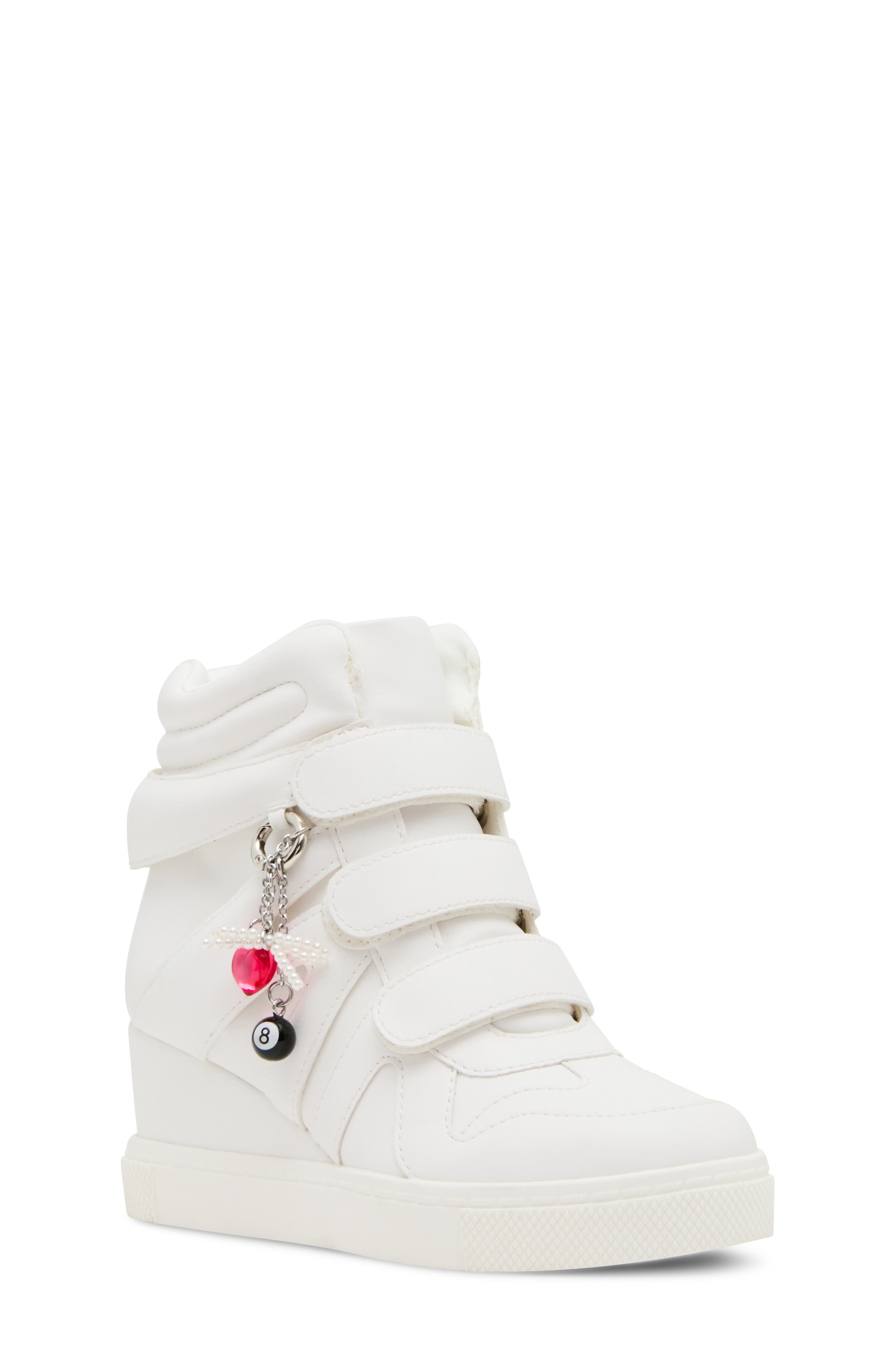 Kids' Jmavis High Top Wedge Sneaker, Main, color, WHITE