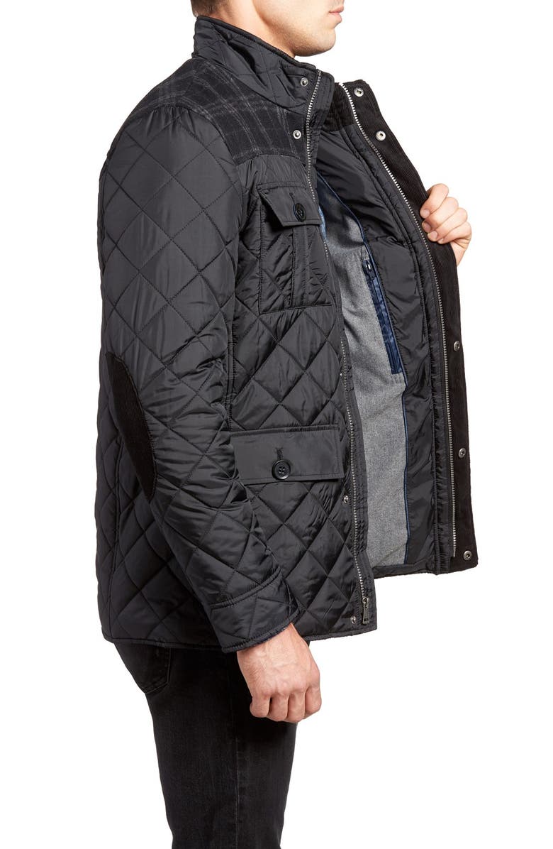 Cole Haan Mixed Media Quilted Jacket, Alternate, color, 
