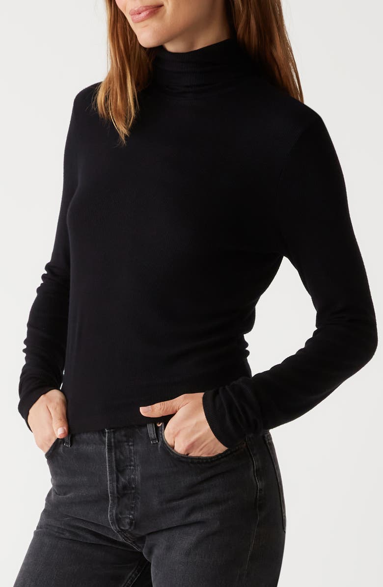 Michael Stars Tara Rib Turtleneck, Alternate, color, Black