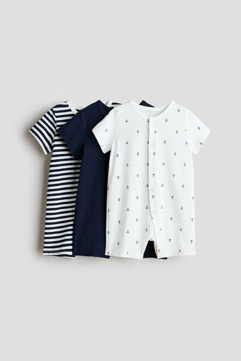 3-pack Short Sleepsuits