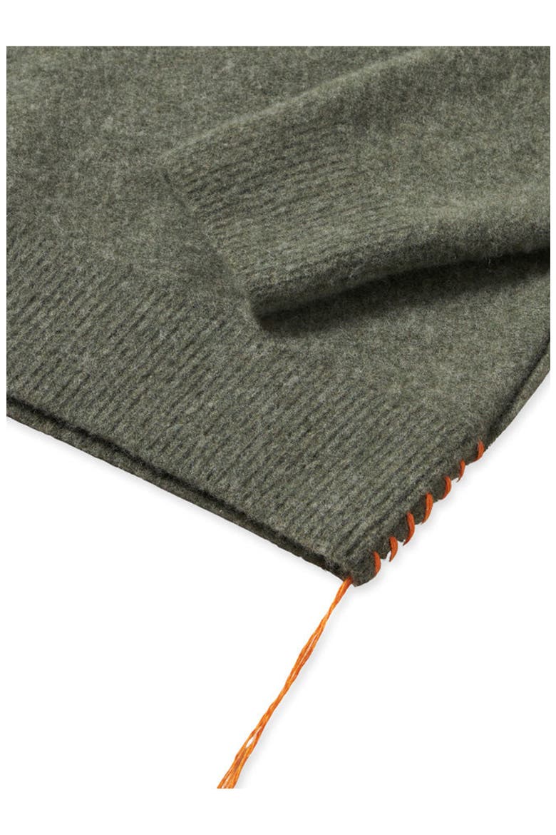 Harvard Wool Crewneck Sweater with Raglan Sleeve, Alternate, color, ARMY GREEN