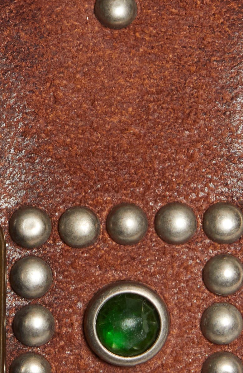 Double RL Studded Roughout Leather Belt, Alternate, color, 