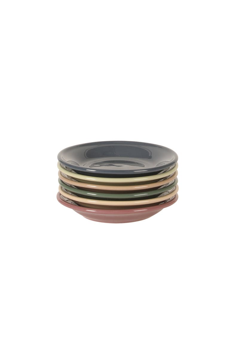 Sensations Stoneware Espresso Cup Set with Metal Rack, Alternate, color, MultiColors