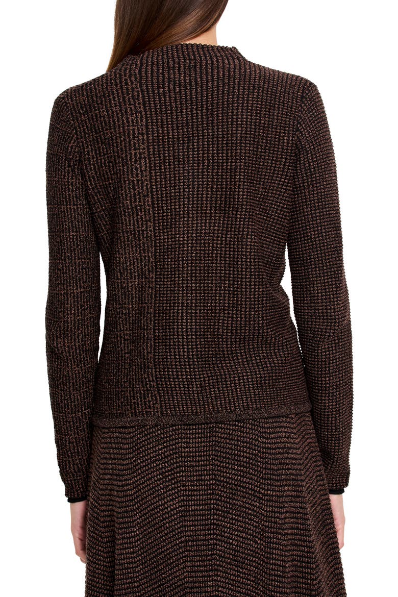 Pixel Funnel Neck Cotton Blend Sweater, Alternate, color, BROWN MULTI