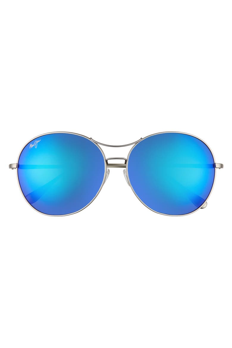 Opihi 61mm PolarizedPlus2® Round Sunglasses, Alternate, color, TITANIUM/ BLUE HAWAII