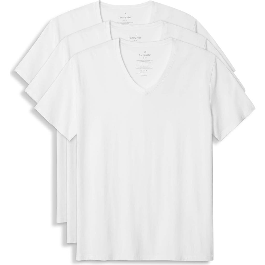 Tommy John 3-pack Second Skin Modal V-neck T-shirts In Brown