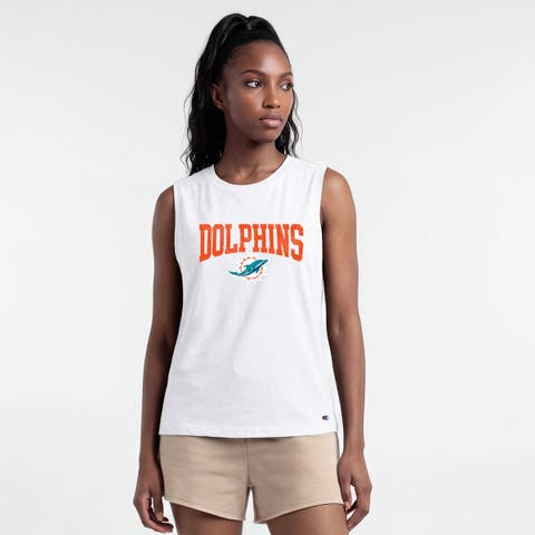 Women's Champion White Miami Dolphins Muscle Tank Top