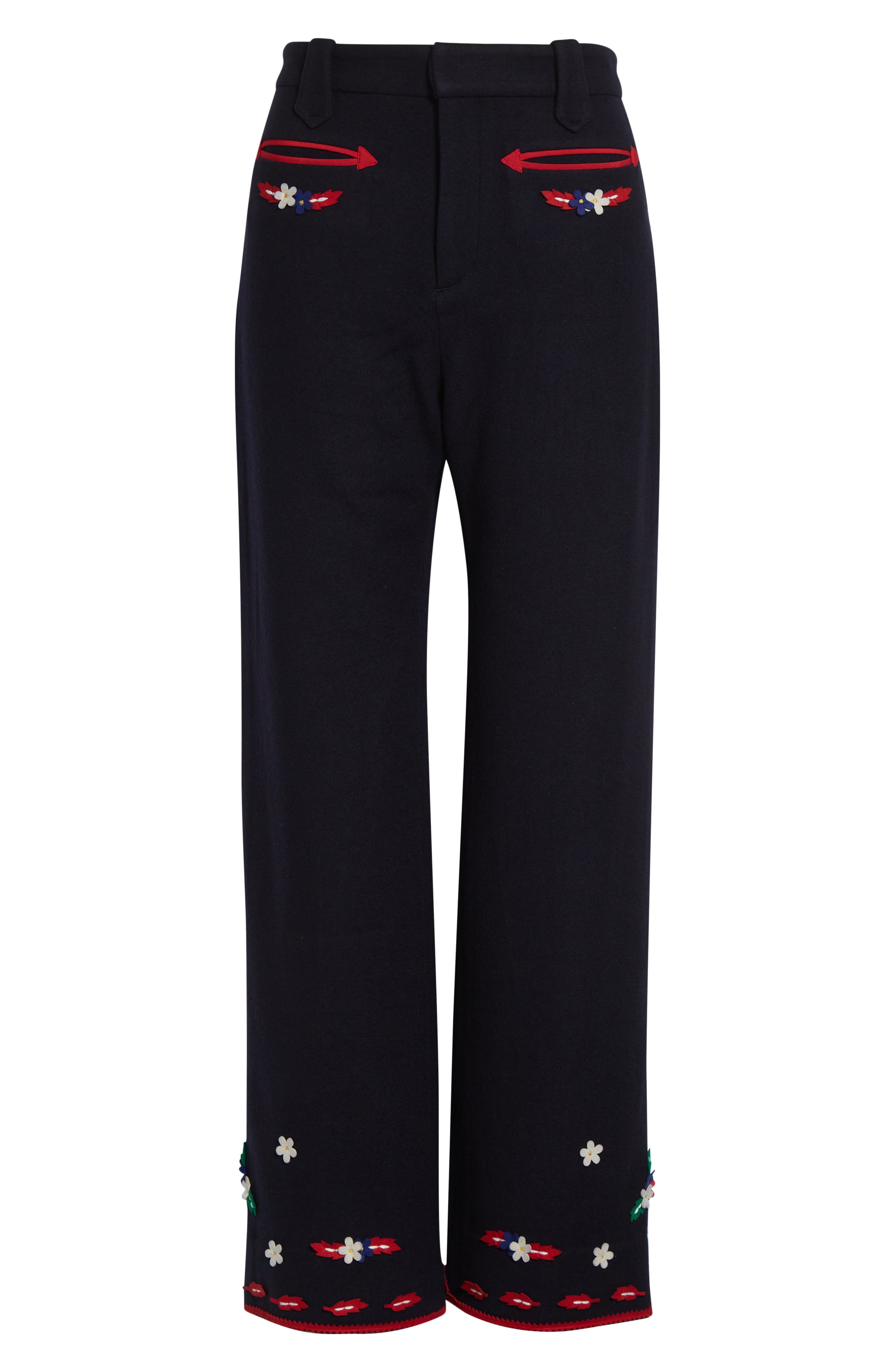 Bode Carroll Flowers Trousers In Black