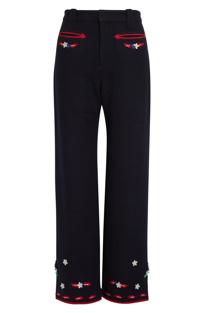 Bode Carroll Wool Trousers, Alternate, color, Navy Red