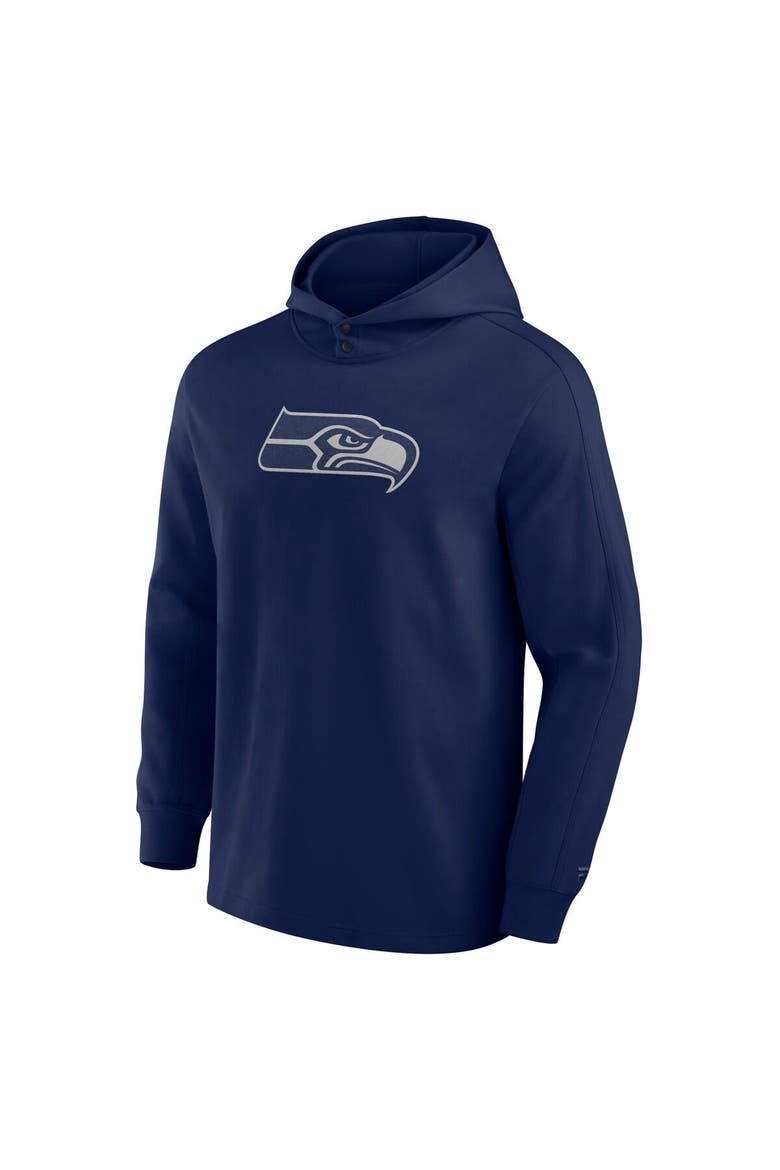 Men's Fanatics College Navy Seattle Seahawks Elements Blaze Tri-Blend Long Sleeve Hoodie T-Shirt, Alternate, color, College Navy