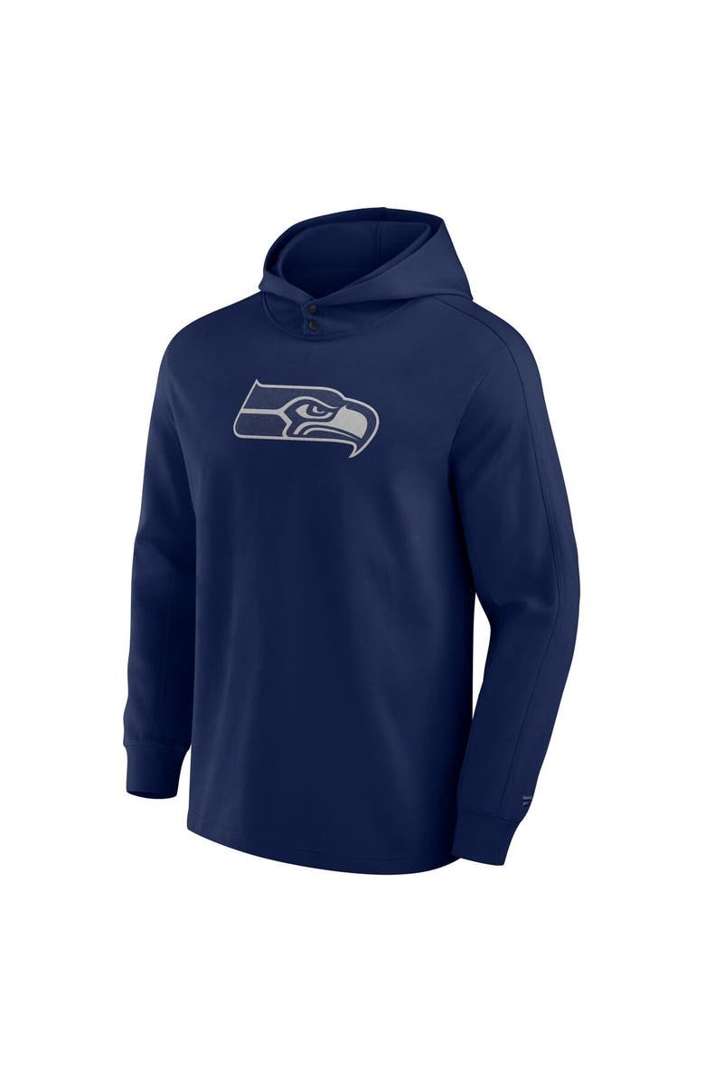 FANATICS Men's Fanatics College Navy Seattle Seahawks Elements Blaze Tri-Blend Long Sleeve Hoodie T-Shirt, Alternate, color, College Navy