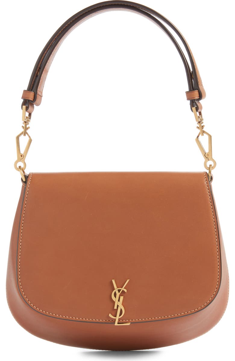 Saint Laurent Voltaire Leather Top Handle Bag, Main, color, Brick