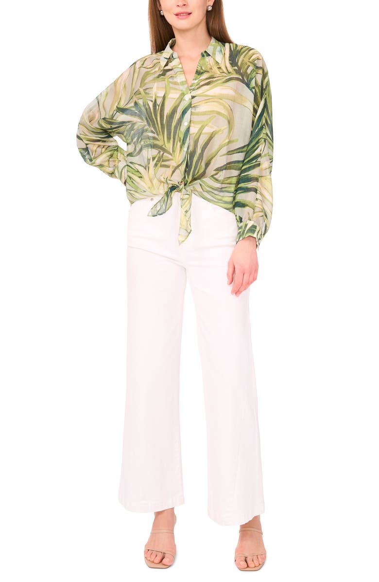 Vince Camuto Tie Front Button-Up Shirt, Alternate, color, 