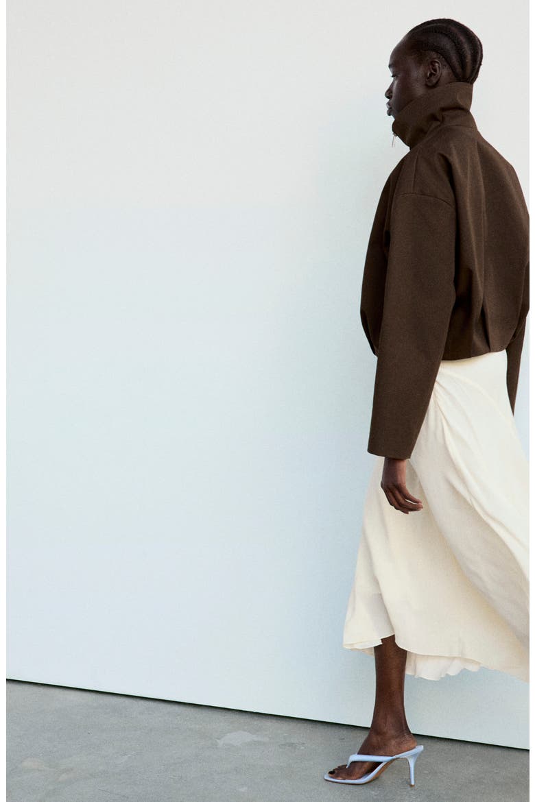 Oversize Stand Collar Jacket, Alternate, color, CHOCOLATE