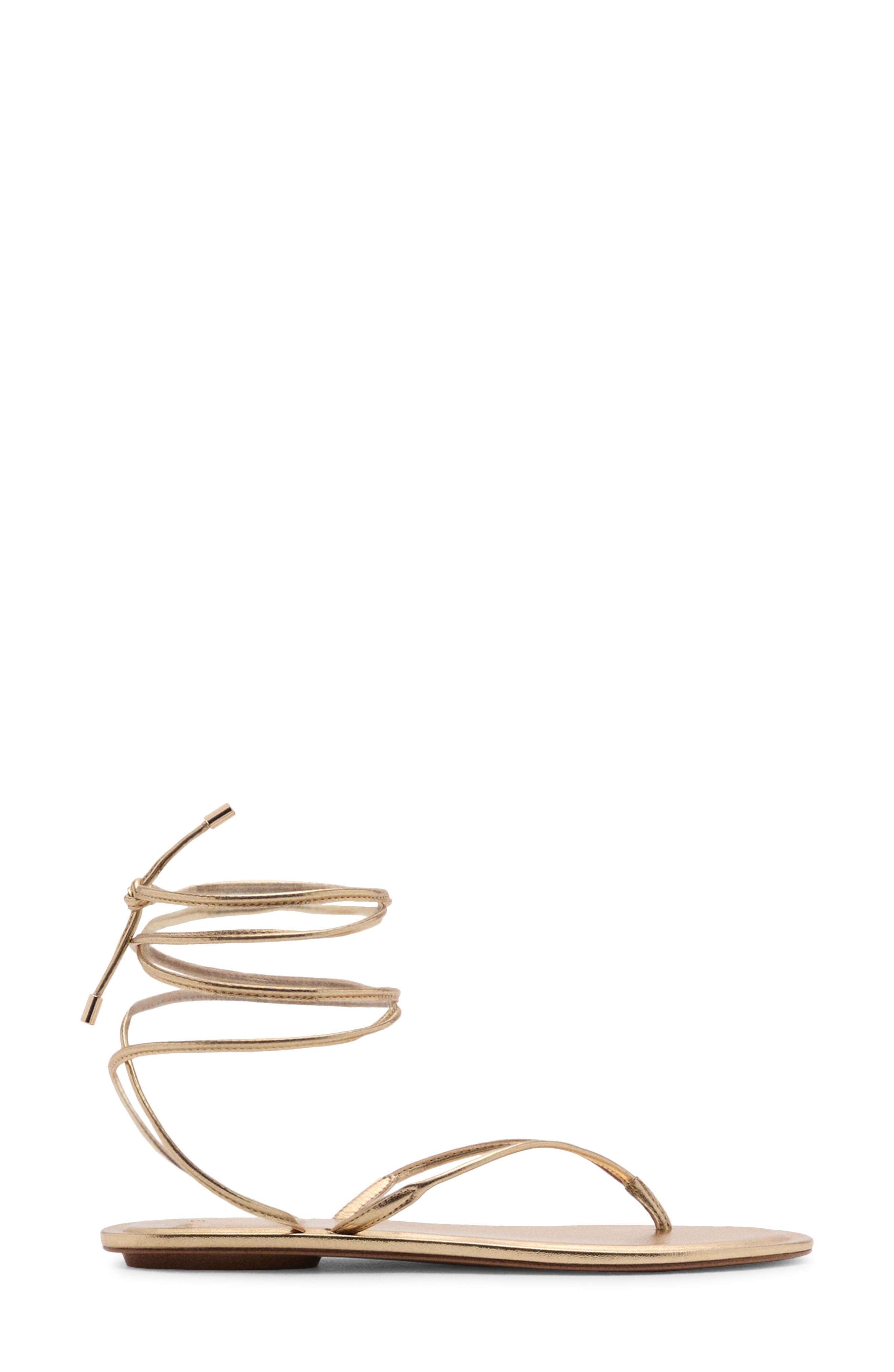MANGO Strips Sandal, Main, color, Gold