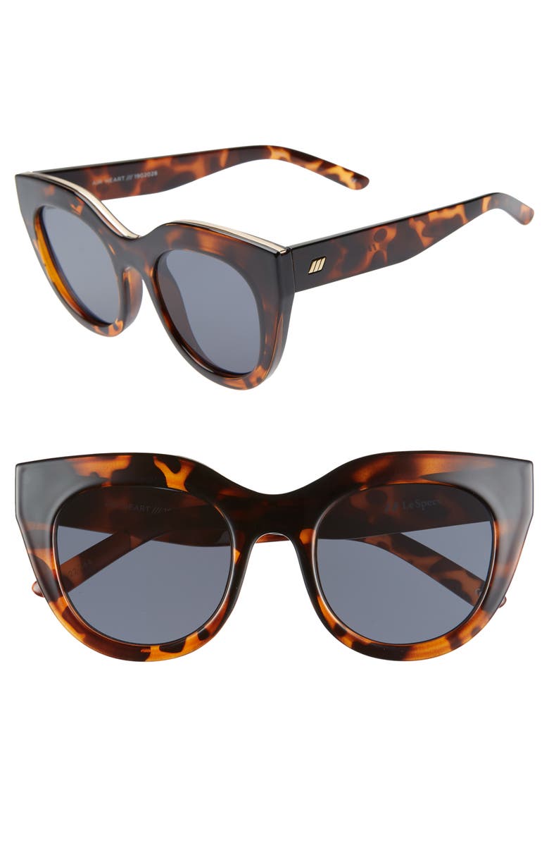 Le Specs Air Heart 51mm Sunglasses, Alternate, color, Tortoise/ Smoke