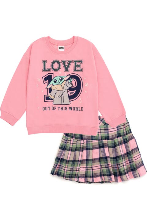 The Mandalorian Grogu 2-Piece Sweatshirt and Pleated Skirt Set