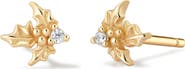 MADE BY MARY Cubic Zirconia Birthstone Flower Stud Earrings