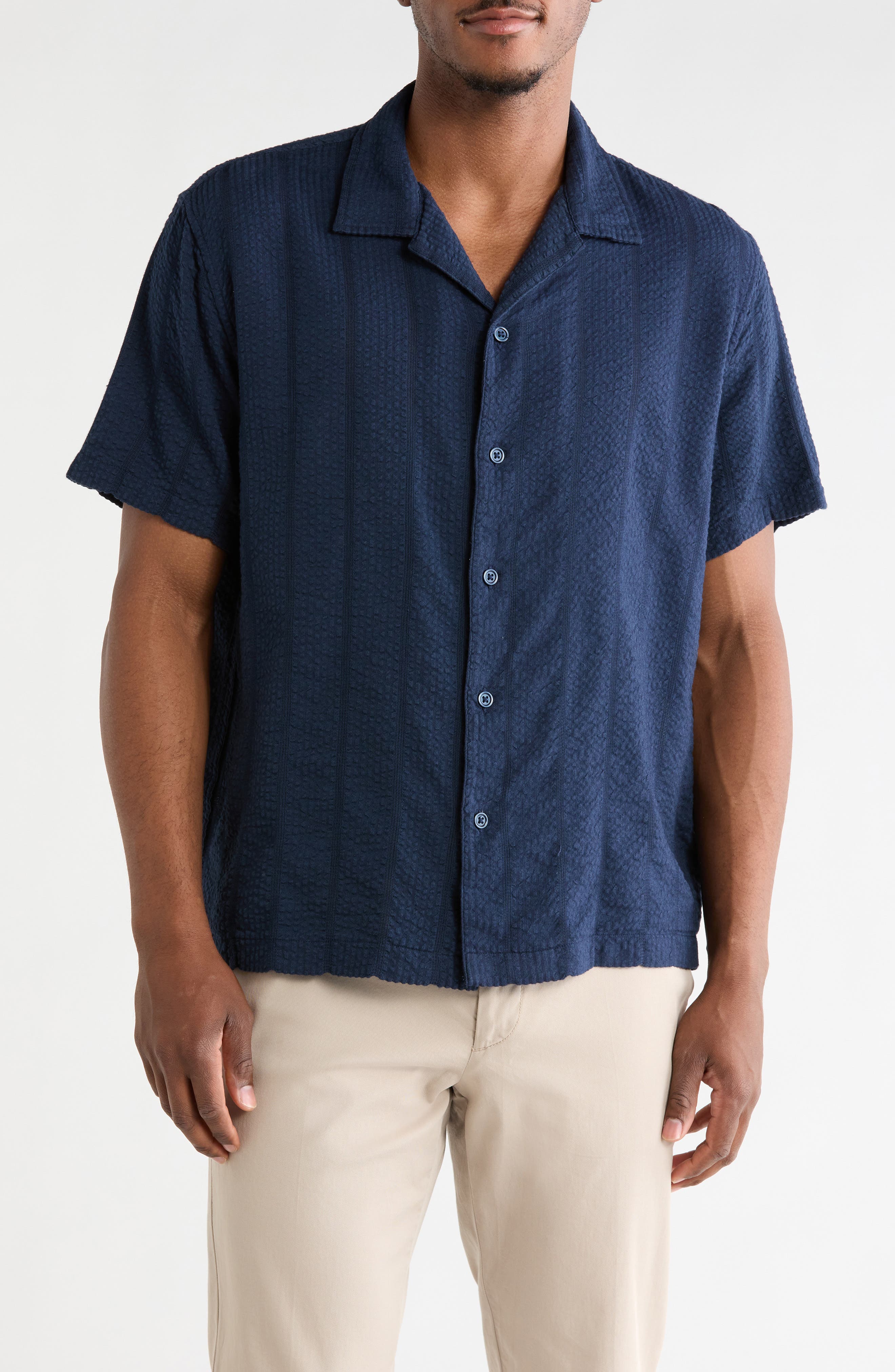 Short Sleeve Seersucker Café Shirt