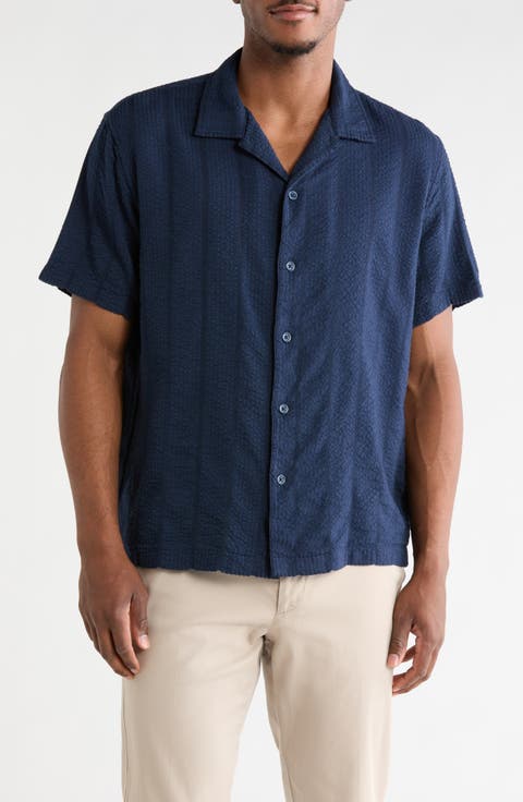 Short Sleeve Seersucker Café Shirt