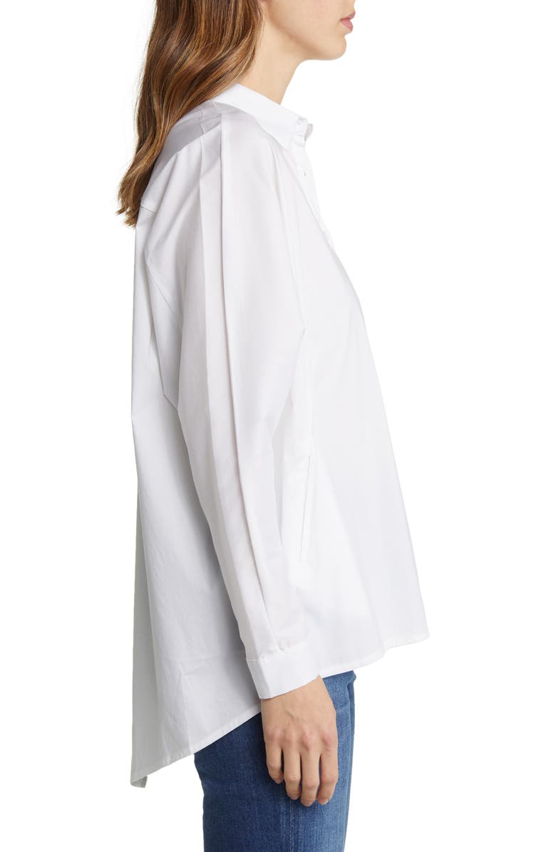 NIKKI LUND Hailey Oversize Stretch Poplin Shirt, Alternate, color, White