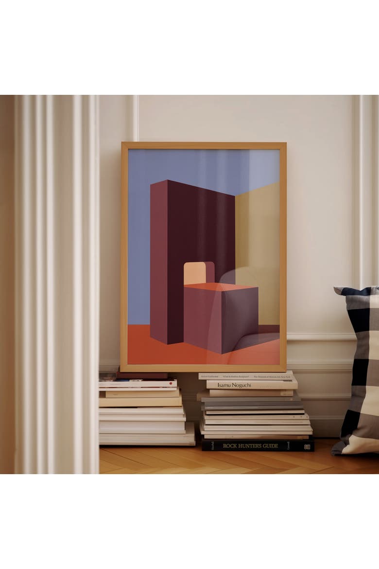 Form and Structure No. 08 Geometric Abstract Art Print, Alternate, color, White Frame - 12x16