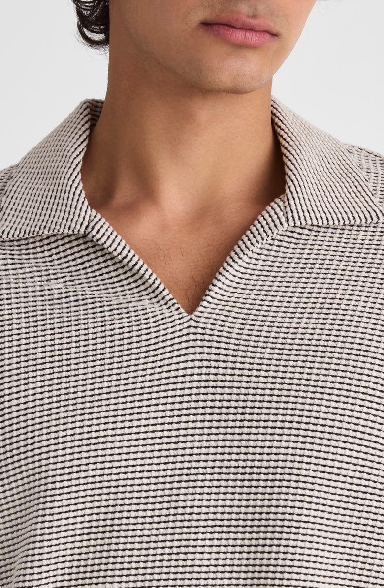 Madewell Skipper Johnny Collar Polo, Alternate, color, Stripe Toasted Cashew
