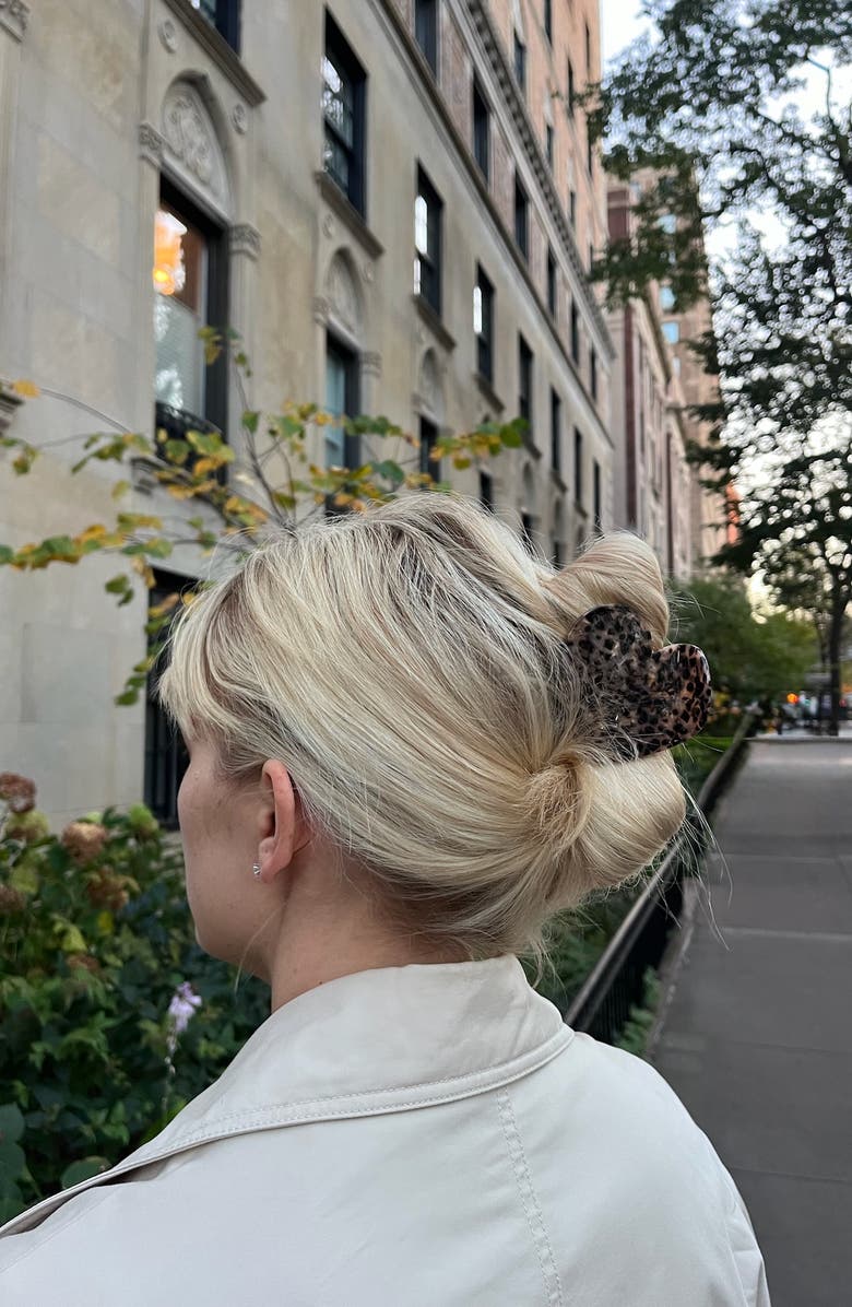 Solar Eclipse Handmade Leopard Heart Claw Clip, Alternate, color, Leopard