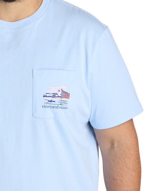Vineyard Vines Big & Tall Lighthouse Wakes Graphic Tee In Jake Blue