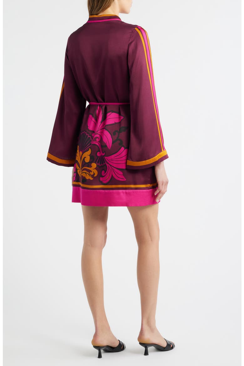 Timber Placed Floral Long Sleeve Minidress, Alternate, color, BURGUNDY MULTI