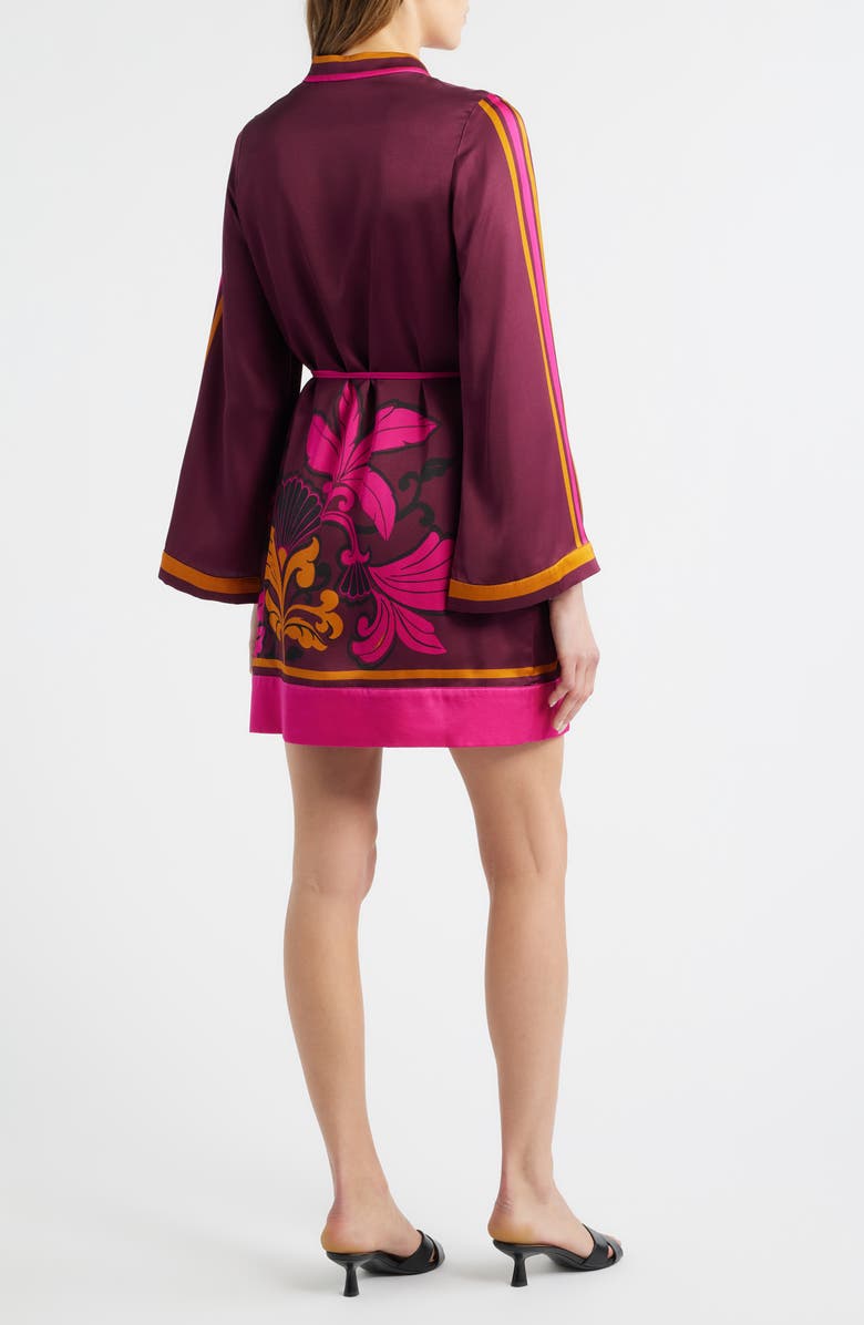 CIEBON Timber Placed Floral Long Sleeve Minidress, Alternate, color, Burgundy Multi
