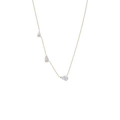 Lab Grown Diamond Multi Pear Necklace 14K