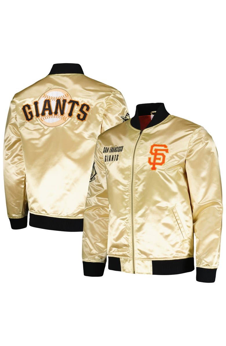 Mitchell & Ness Men's Mitchell & Ness Gold San Francisco Giants OG 2.0 Lightweight Satin Full-Zip Jacket, Main, color, 