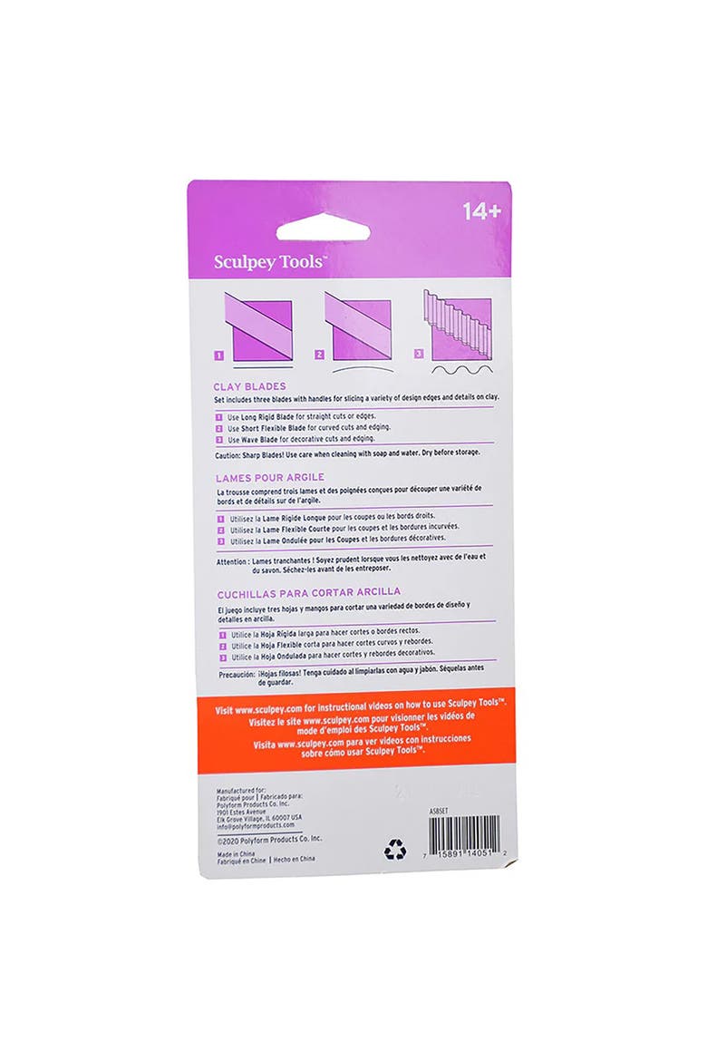 Clay Blades Set Of 3, Adult & Kid, Alternate, color, Silver